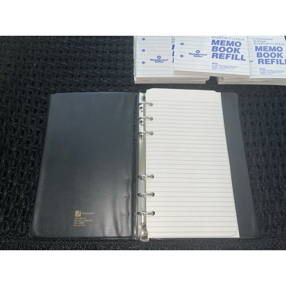 NOS VTG Binder &1993 Mead Memo Book Refill 6 Ring 3.75